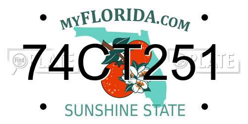 74CT251 Florida License Plate