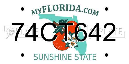 74CT642 Florida License Plate