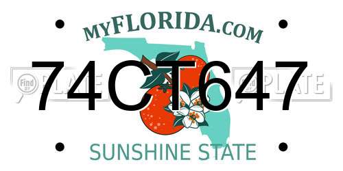 74CT647 Florida License Plate