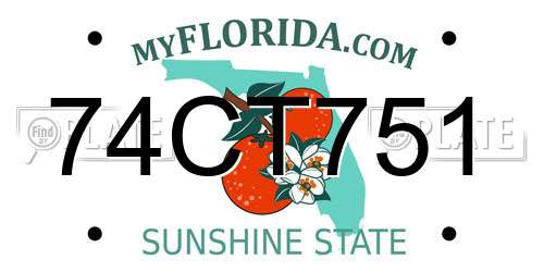 74CT751 Florida License Plate
