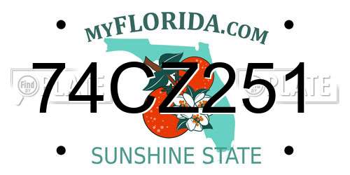 74CZ251 Florida License Plate