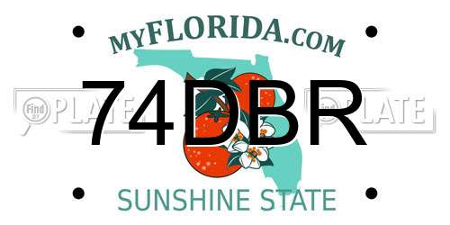 74DBR Florida License Plate