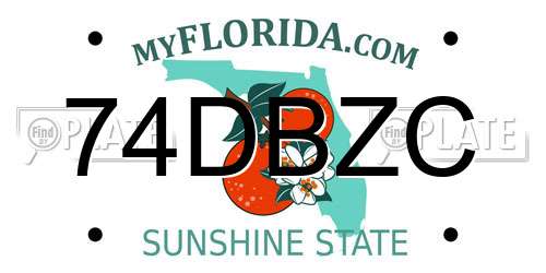 74DBZC Florida License Plate