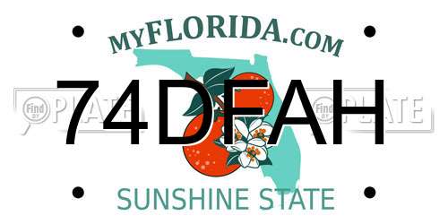 74DFAH Florida License Plate