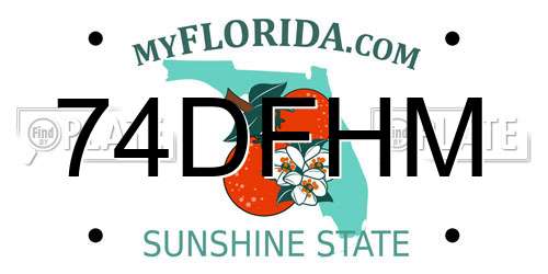 74DFHM Florida License Plate