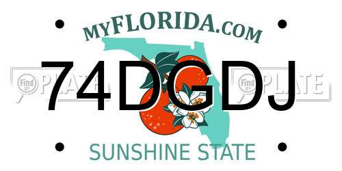 74DGDJ Florida License Plate