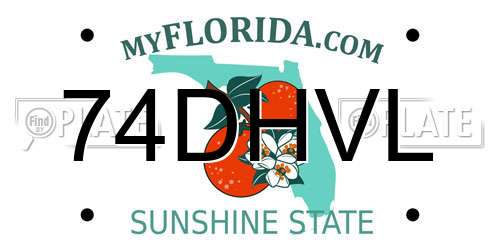 74DHVL Florida License Plate