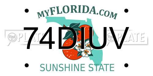 74DIUV Florida License Plate