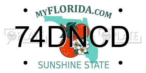 74DNCD Florida License Plate