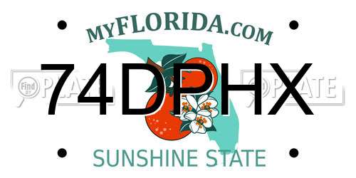 74DPHX Florida License Plate