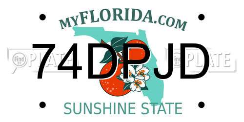 74DPJD Florida License Plate