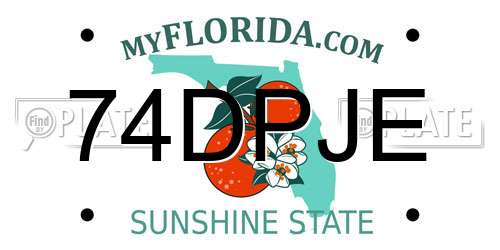 74DPJE Florida License Plate