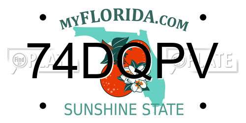 74DQPV Florida License Plate