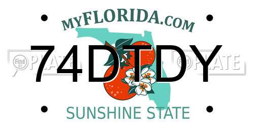 74DTDY Florida License Plate