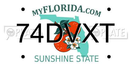 74DVXT Florida License Plate
