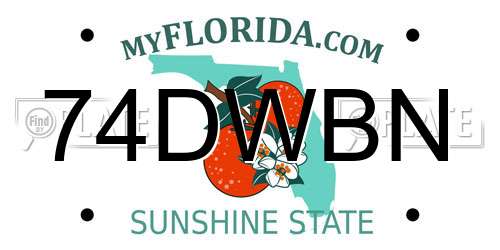 74DWBN Florida License Plate