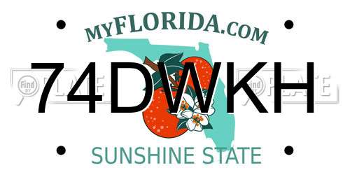 74DWKH Florida License Plate