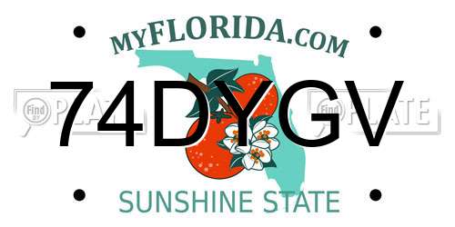 74DYGV Florida License Plate