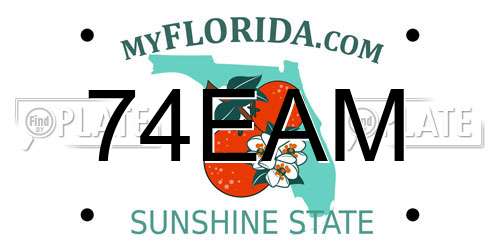 74EAM Florida License Plate