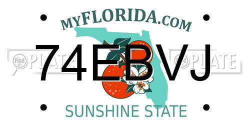 74EBVJ Florida License Plate