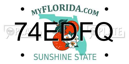 74EDFQ Florida License Plate