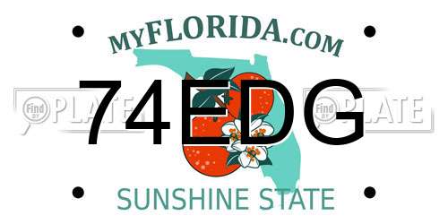 74EDG Florida License Plate