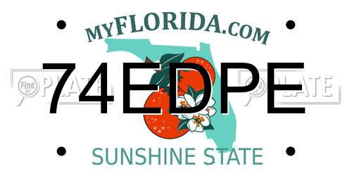 74EDPE Florida License Plate