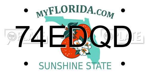 74EDQD Florida License Plate