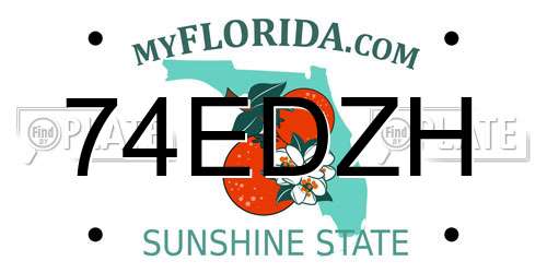 74EDZH Florida License Plate