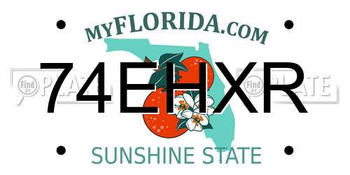74EHXR Florida License Plate