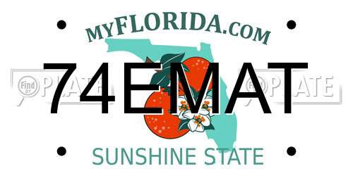 74EMAT Florida License Plate