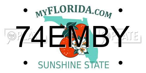 74EMBY Florida License Plate