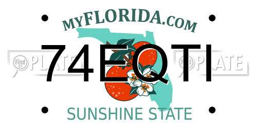 74EQTI Florida License Plate