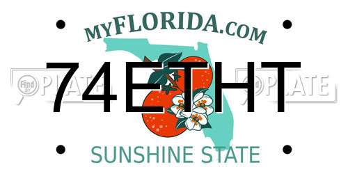 74ETHT Florida License Plate