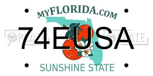 74EUSA Florida License Plate