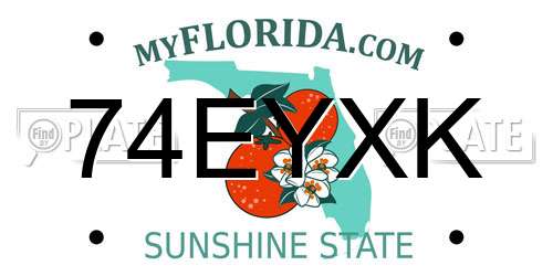 74EYXK Florida License Plate