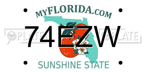 74EZW Florida License Plate