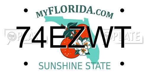 74EZWT Florida License Plate