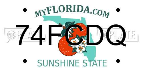 74FCDQ Florida License Plate