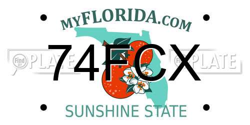 74FCX Florida License Plate