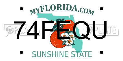74FEQU Florida License Plate