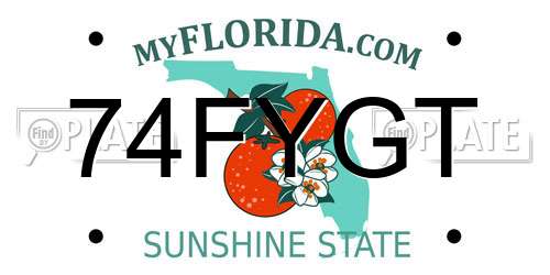 74FYGT Florida License Plate