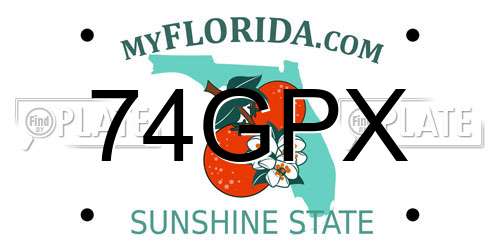 74GPX Florida License Plate