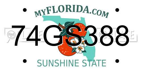 74GS388 Florida License Plate