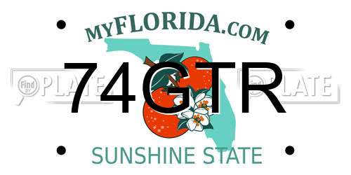 74GTR Florida License Plate