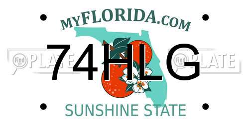74HLG Florida License Plate