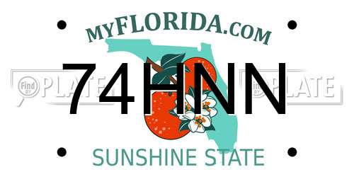 74HNN Florida License Plate