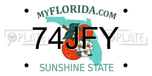 74JFY Florida License Plate