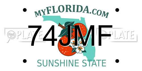 74JMF Florida License Plate