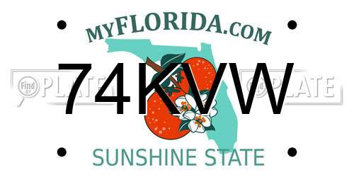 74KVW Florida License Plate